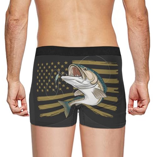 Fishing US American Flag Bass Fish Fisherman Boxer Brief for Men Boys, Ultra Soft, Breathable Underwear4