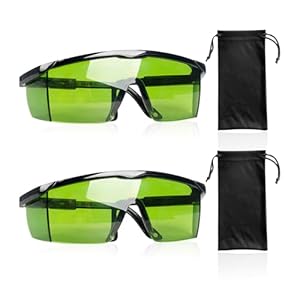 NyxSeat 2 gafas protectoras, 2 bolsillos para gafas, gafas de protecciÃ³n, gafas de protecciÃ³n lÃ¡ser, gafas de protecciÃ³n UV (verde)