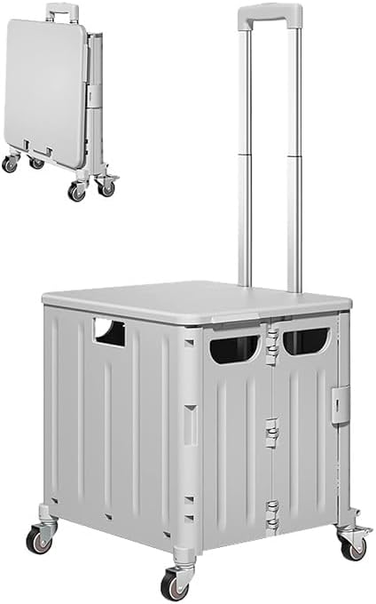 Istara Foldable Trolley/Groceries/Collapsible / 4 Wheels/Handle for Carry Cart, Shopping Cart, Outdoors, Picnic, Sports Festival, Travel, Home, Fishing (Big)