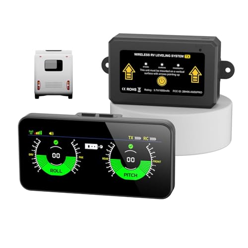 AUTOSIRS Wireless RV Leveling System Camper Leveling System with Portable Professional Screen for Campers Trailers & Motorhomes Easy to Operate, Real-Time Leveling, New Upgrade Rv Must Haves