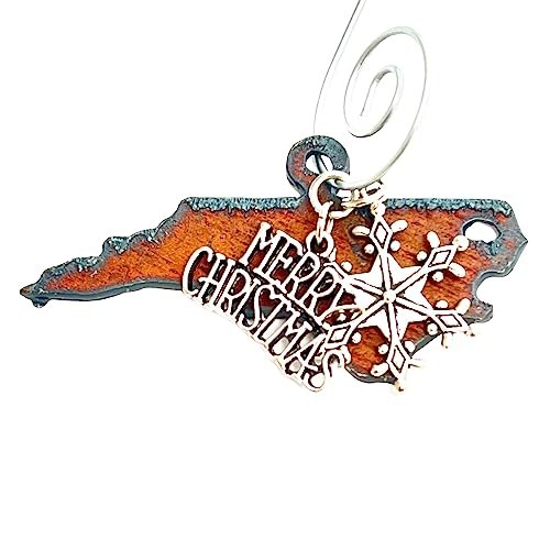 NORTH Carolina Christmas Ornament, 2" Metal Ornaments with