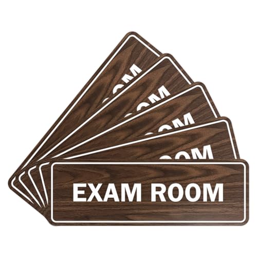 Signs ByLITA Standard Exam Room Sign (Walnut) - Large 5 Pack