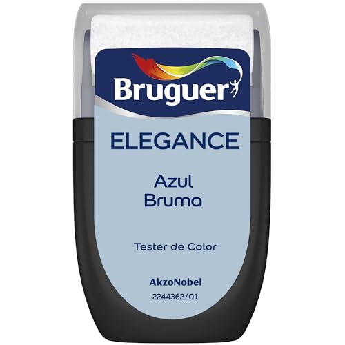 Bruguer ELEGANCE Pintura Monocapa ExtraMate, Paredes y Techos, Interior, Exterior protegido, Alta Durabilidad, UltraLavable, Resistente al Desgaste y Manchas Azul Bruma 30 ml