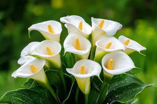 White Calla Lily Bulbs for Planting – Elegant Perennial Flowers – Deer Resistant, Easy to Grow – Perfect for Gardens, Borders, Containers & Cut Flower Bouquets (3 Bulbs)