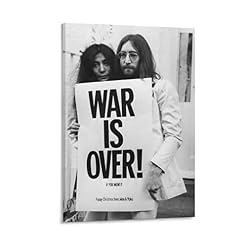 John Lennon War Is Over Cool Poster sur toile pour salon 30 x 45 cm - Les Beatles, Paul McCartney, John Lennon, RIngo Starr, George Harrison