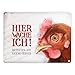 Produktbild Metallschild mit Huhn Motiv und Spruch: Betreten auf eigene Gefahr - Hier wache ich!