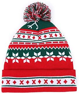 TAKSON Christmas Hat Beanie Winter Warm Knitted Santa Hat Gift Unisex