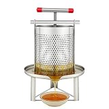 10L/2.6Gal Beeswax Press Machine & Honey Extractor​​, Stainless Steel Manual Press with 0.19in Filter Holes & Nylon Screen for Home/Commercial Use
