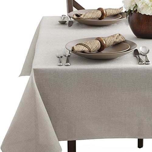 Benson Mills Tweed Tablecloth, 60 in x 84 in, Silver