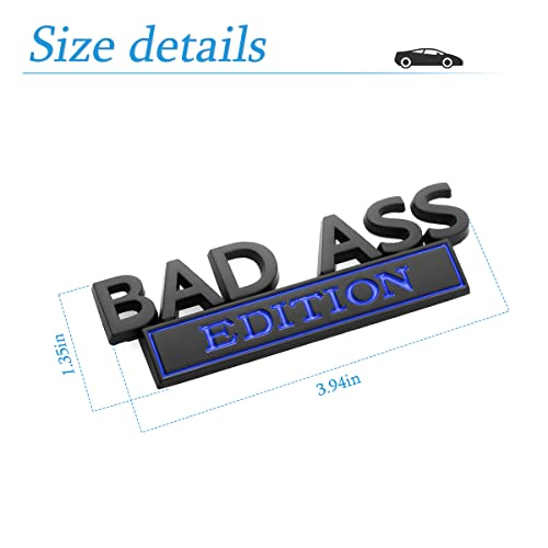 Car Bad Ass Edition Emblem, 3D Fender Badge Decal Car Sticker With 3M Adhesive, Auto Accessories For Tailgate Front Grille Hood Trunk, Car Replacement Compatible With Motorcycle Suv Truck #TOP1