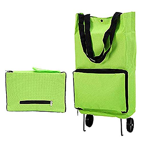 Suszian Faltbare tragbare Einkaufstasche, 2-in-1 faltbare Einkaufstasche mit Rädern, wiederverwendbare Einkaufstasche Cover