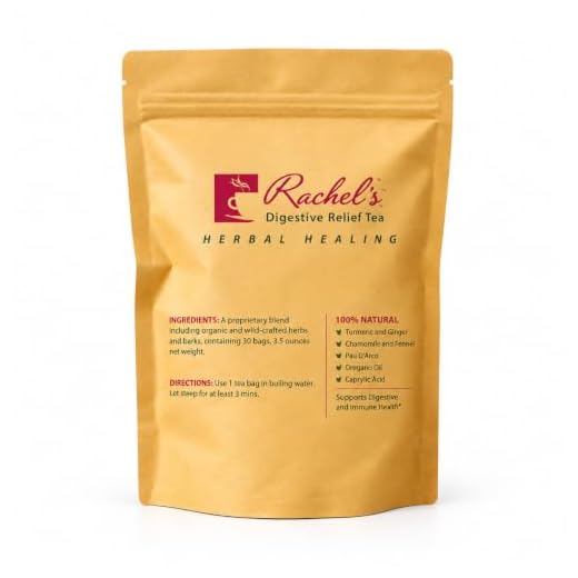 Rachel Tea | 30 Tea Bags | Caffeine Free Herbal Tea Turmeric, Wild Yam, Ginger, Marshmallow, Chamomile, Peppermint, Fennel Slippery Elm