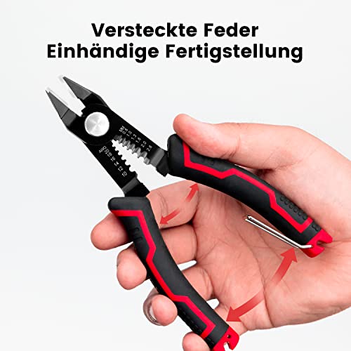 KAIWEETS 3-in-1 Seitenschneider, Schneidezange und Abisolierzange für 20-10 AWG Kabel, Versteckte Feder, Anti-Rutsch-Griff, Präzisionszange Electronics für Kleinstarbeiten und Platinen
