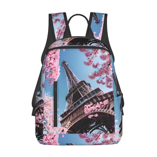 Sac à dos voyage léger à motif Tour Eiffel pour le travail et le shopping