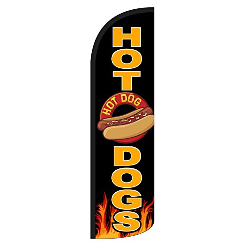 NEOPlex Hot Dogs 12-Foot WINDLESS Swooper Feather Flag (Flag Only)