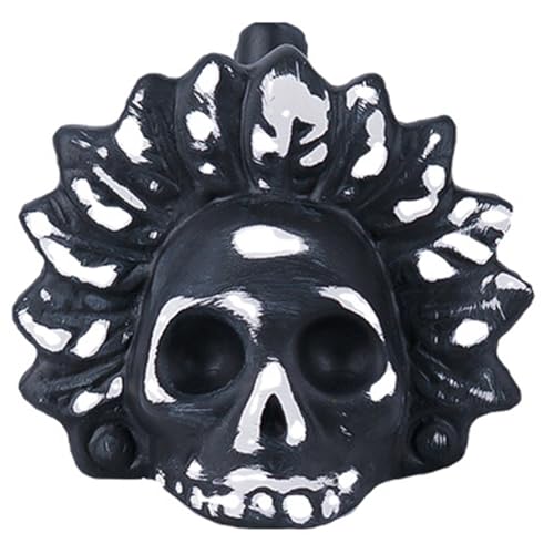 WoskjXas Aztec Death Whistle 125 dB Loudest Scream Whistles 3D Screaming Whistle Terrifying Sound Screaming Aztec War Whistles Day of the Dead Hallowmas Gifts for friend (White&Black)