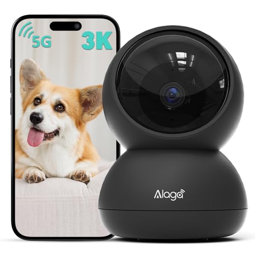 Alaga Indoor Security Camera,3K, 360° Pan/Tilt, Human/Pet/Motion AI, Night Vision,