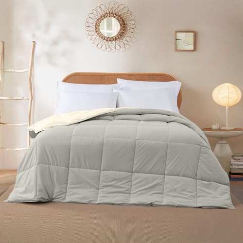 Image of Modern Threads Down Alternative Reversible Comforter Ivory /Taupe Twin