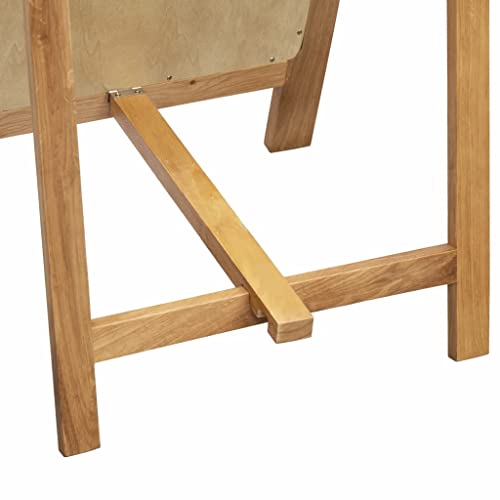 Vidaxl Solid Oak Wood Freestanding Mirror Antique Home Living Room Hallway Ornament Mirror 18.8"X18.3" #TOP5