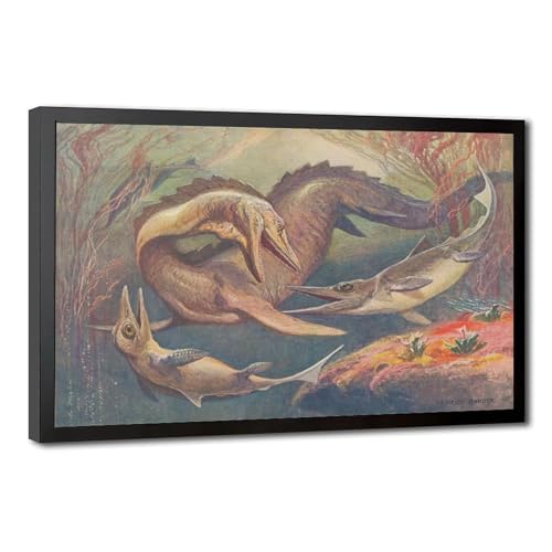 Mosasaurus toile Heinrich Harder décoration murale bureau 1912