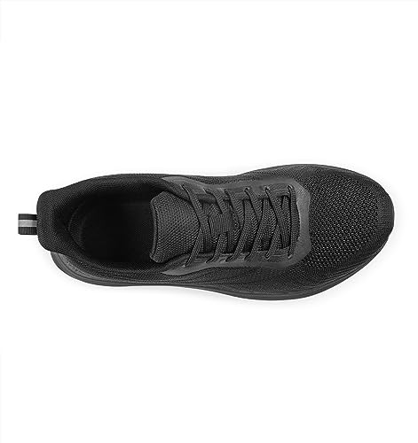 AFB Men's Walking Shoes Slip On Running Shoes Non Slip Lightweight Lace-Ups Mesh Gym Tennis Sneakers Black Size 13.54