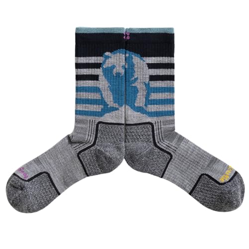 Image of ToughCutie Sasha the Fierce Bear Merino Wool Hiking Socks for Women, Thick Cushion Moisture Wicking Hiker Crew Boot Socks