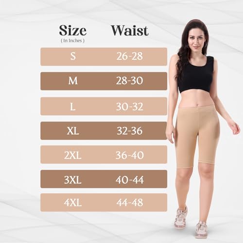 Image of TRASA Women's Cotton Fashion Biker Workout Cycling Shorts, Avialable Sizes: S,M,L,XL,2XL,3XL
