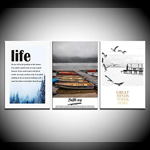 Affiche impression sur toile déco mer triptyque moderne sans percer