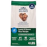 Natural Balance Limited Ingredient Puppy Dry Dog Food with Healthy Grains, Lamb & Brown Rice Recipe, 4 Pound (Pack of 1)