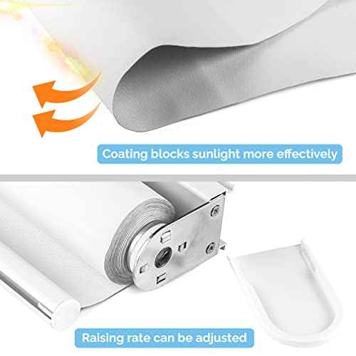 Biltek Window Roller Shades Blackout Cordless Easy Adjustment Blinds For Windows, White, 26 X 72 Inch #TOP3