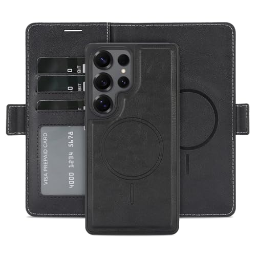 ���̓}�O�l�b�g 2in1 �蒠�^ Galaxy S26 Ultra �p �P�[�X Magsafe�Ή� �J�[�h���[ 3�� �M�����N�V�[ S26�E���g�� �J�o�[ �ϏՌ� ���^ �y�� TPU (�u���b�N, Galaxy S26 Ultra)