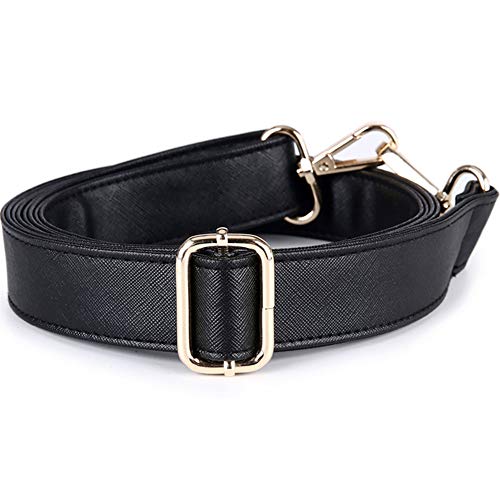 WOAILZY168 PU Leather Adjustable Crossbody Strap for Replacement Suitable for Handbags 3 cm Wide (Black F)