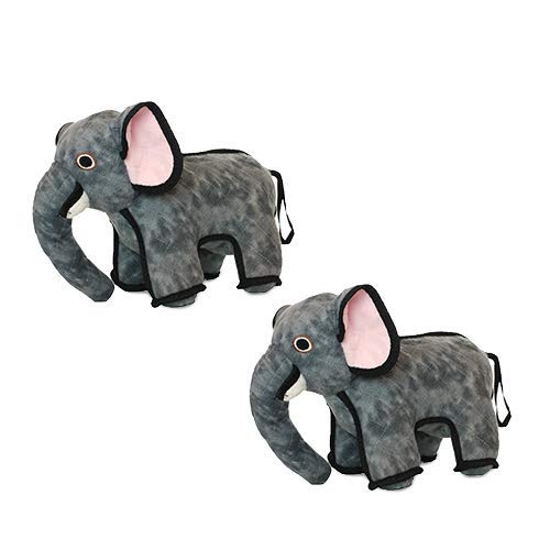 TUFFY - Worlds Tuffest Soft Dog Toy- Zoo Elephant -Multiple Layers Made Durable Strong Tough Interactive Play Tug
