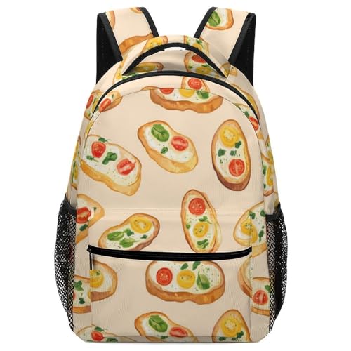 Crostini Pattern Funny Backpack Casual Daypack Lightweight Shoulders Bag for Men Women Cute Print