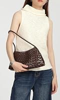 Woven Hobo Bags Women Trendy Suede Bucket Purse Shoulder Bag Tote Handbag — image 3