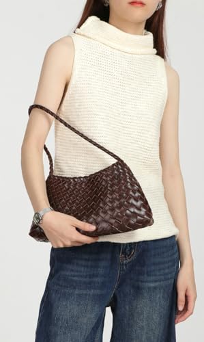 Suede Woven Bucket Hobo Bag