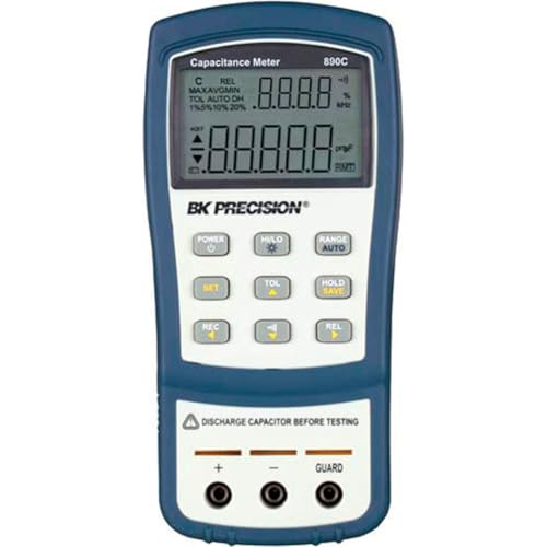 B&K Precision 890C Dual Display Handheld Capacitance Meter, 50 mF Max Range