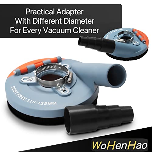 Wohenhao Dust Shroud For Angle Grinder 4.5-5 Inch + 2 Pcs Diamond Grinding Cup Wheel 5 Inch + Replacement Brush, Universal Surface Grinding Shroud With Grinding Wheel Kit For Various Surfaces #TOP3