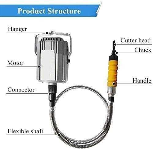 ZYJIX Electric Wood Chisel Carving Tool, Flexible Shaft, Pedal Control, High Power 750W - Image 4