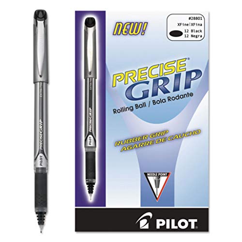 Pilot Precise Grip Stick Bolígrafo Roller Black docena miniatura 1