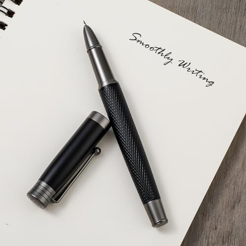 TIESOME Conjunto de canetas-tinteiro de luxo, canetas-tinteiro de metal com 6 cartuchos de tinta de