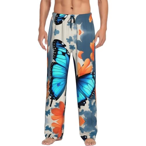 Pantalon de pyjama imprimé papillon bleu idéal pour les vacances