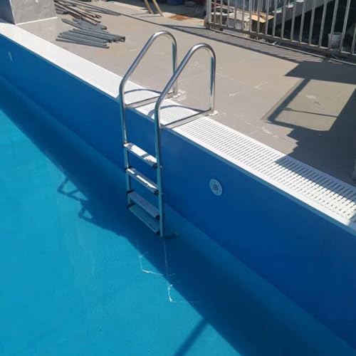 Escalera para piscina de 2 peldaños en acero inoxidable miniatura 6