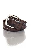  Vanzetti Herren Ledergürtel mit Nieten, Breite: 4 cm, Brown, 100 cm