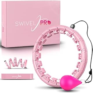 SWIVEL PRO® UK Smart Weighted Hula Hoop with Weight Ball for Adults, with Resistance Band & Measuring Tape, 24 Adjustable Links, Weight Loss/Exercise/Fitness Hoola Hoops, 3in1 Gift Set