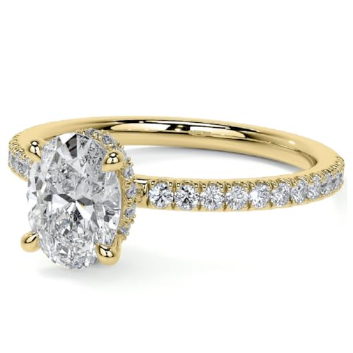 Moissanite Oval Ring Gold Edge