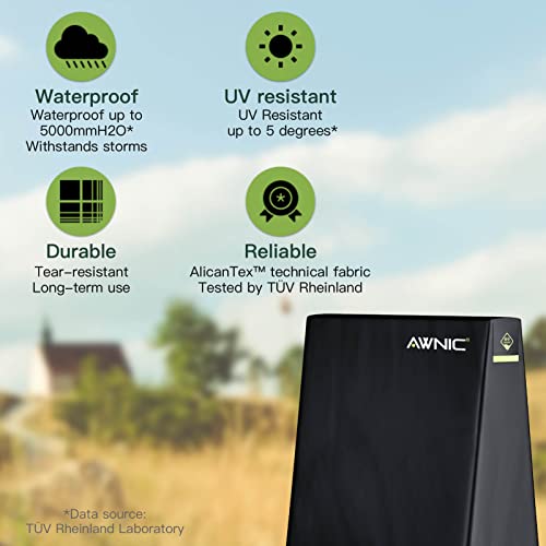AWNIC Table Tennis Table Cover Outdoor Waterproof, Ping Pong Table Cover Windproof with Tear Resistant Heavy Duty Weatherproof Technical Fabric AlicanTex 165x(25/70) x170(LxWxH) cm - 3