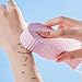 Ultramiękka gąbka do kąpieli do ciała, łuska rybna 3D SPA peeling gąbka do kąpieli, delikatne czyszczenie i głębokie złuszczanie, odpowiednia dla wszystkich grup wiekowych - różowa