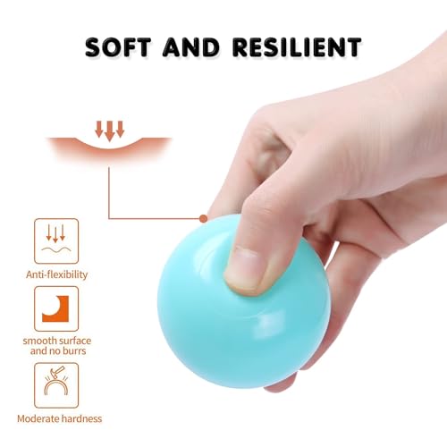 PlayMaty 100 Stück Bunte Pit Bälle Phthalat- und BPA-frei aus stabilem Plastik für Kinder-Spielhäuser, Pool und Ballgrube, Durchmesser 5,5 cm (Blau-Grau-Weiß)