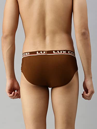 Image of Lux Cozi Bigshot Men's Pack of 2 Brown & Mustard Cotton Brief (Size : 85cm)